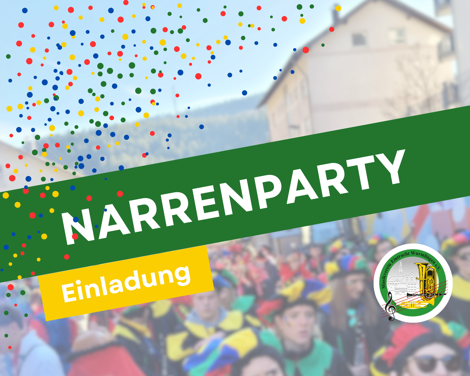 Narrenparty am Fasnetmäntig: Einladung